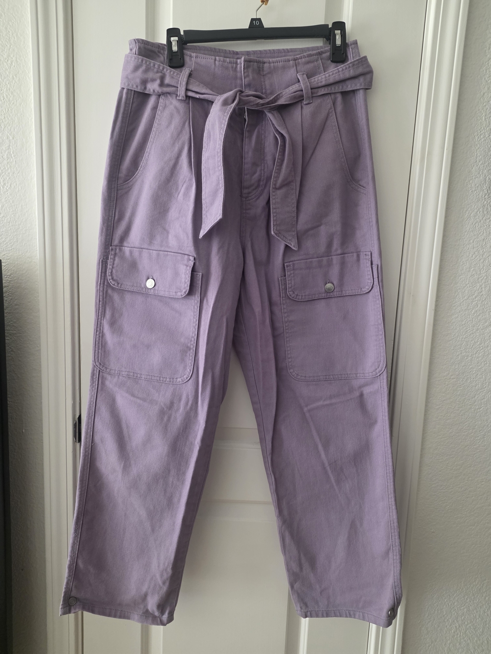 Happy Nature Lavender Cargo Paperbag Waist Pants Size 28.
